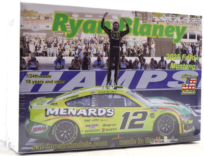 #ad Salvinos JR Models quot;Menardsquot; Ryan Blaney 2025 Ford Mustang Nascar 1 24 Car Kit $29.99