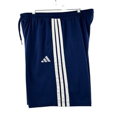 Adidas Train Essentials Pique 3-Stripes Training Shorts Blue Mens X-Large Gym