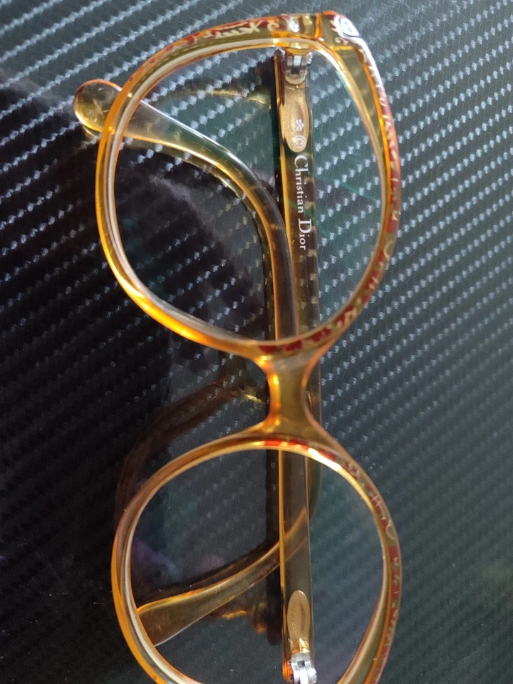 Vintage Christian Dior 2408 11 Yellow Butterfly 80s Eye glasses 1980s (USED) - Image 2 of 4