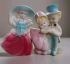 Vintage 1940's Shawnee Ceramic Pottery Planters Dancing Couple & Southern Belle