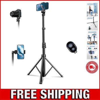 67'' Phone Tripod, Extendable Tripod for iPhone, Selfie Stick with Remote and ...