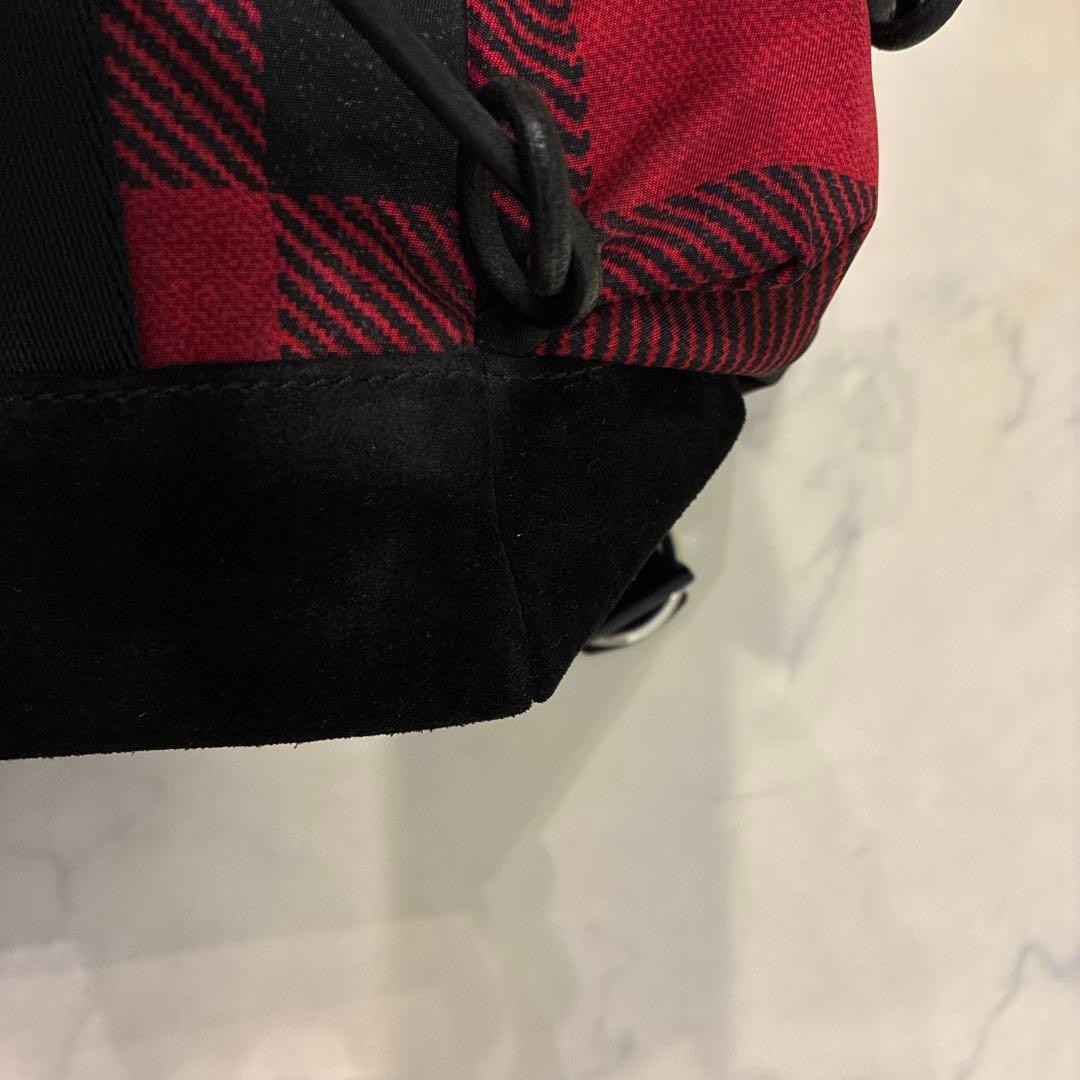 DSQUARED2 Red Black Check Backpack Designer Rucksack Streetwear