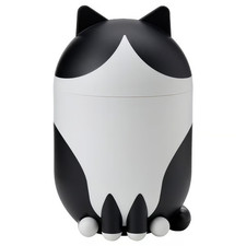 IKEA GREJSIMOJS Cat Shaped Storage Box with Lid Black & White Organizer