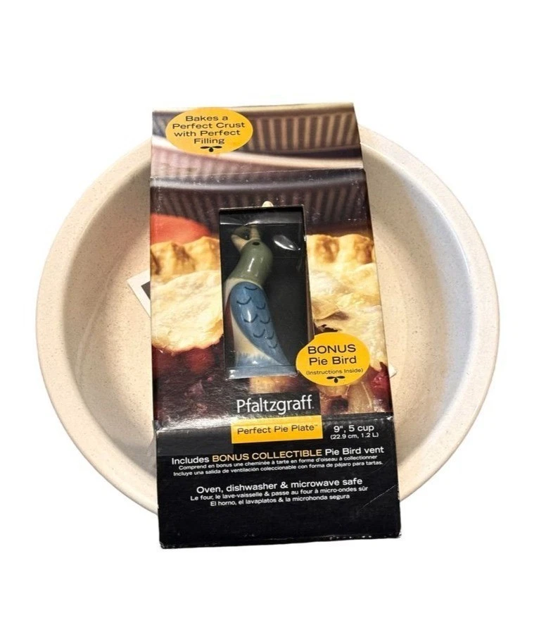 Pfaltzgraff Perfect Pie Plate With Bonus Collectible Pie Bird Vent
