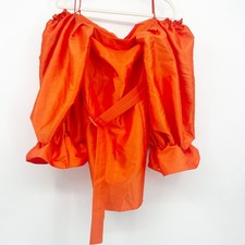 NWT ASOS LUXE WOMENS Belted Drama Sleeve Structured Satin Mini Dress 12 Orange