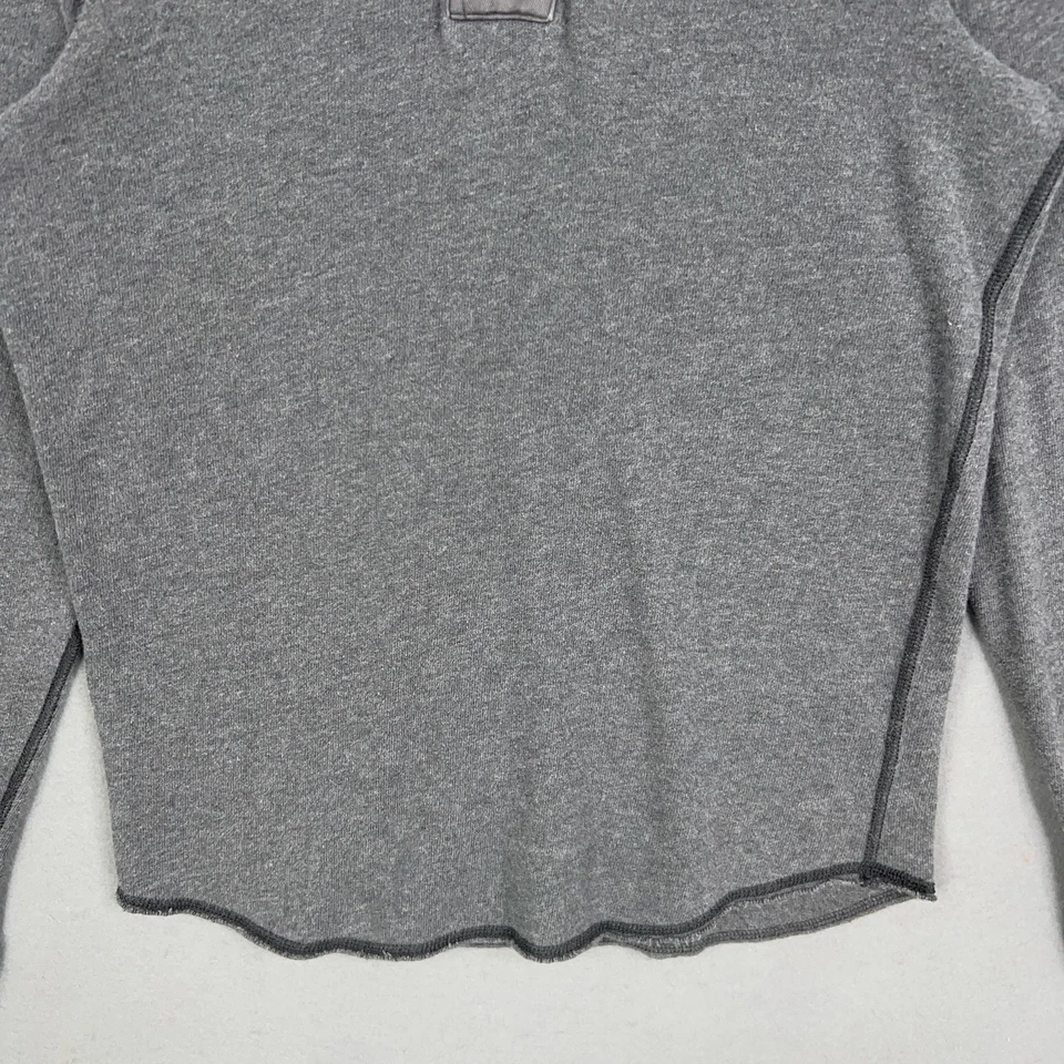 Suéter De Colección Abercrombie Fitch Para Hombres Gris Medio Henley Pullover Músculo Y2K Foto 3 de 4