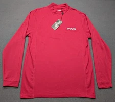 NWT PING Golfsmith Exclusive Mock Neck Long Sleeve Shirt Men's Medium Pink