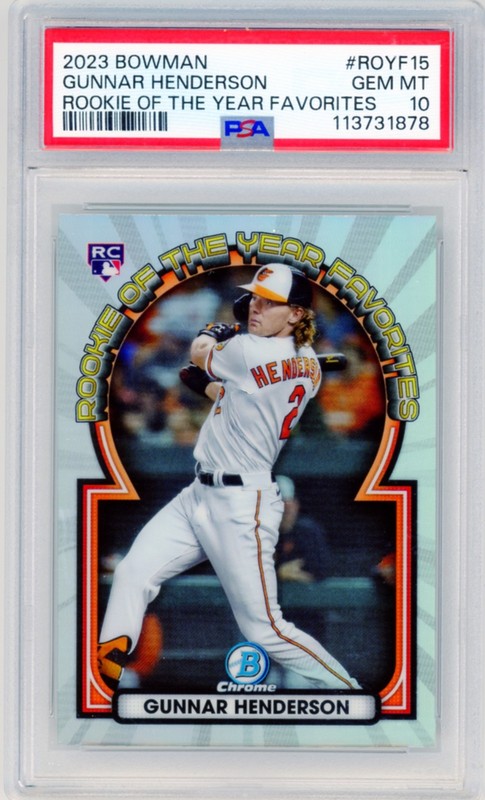 2023 Bowman-Rookie of the Year Favorites Gunnar Henderson #ROYF-15 (RC) PSA 10