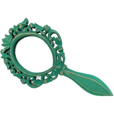 Handmade Floral Handheld Mirror with Handle Portable Vanity Makeup Mirror for...