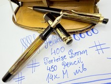 NOS 1953 PELIKAN 400 450 TORTOISE BROWN SET- Fountain Pen Pencil-M Nib-Restored