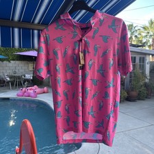 Men Performance Polo Chubbies The Weekend Has Arrived Size large Pink