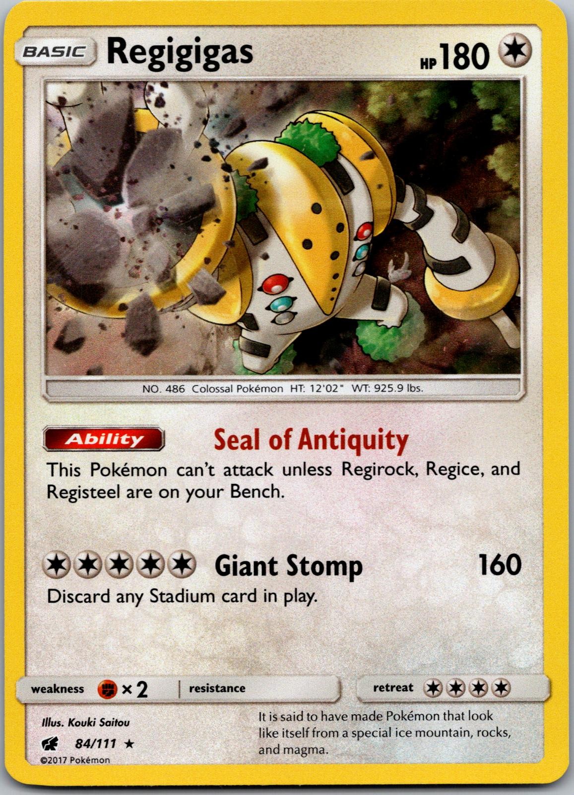 POKEMON REGIGIGAS 84/111 HOLO RARE CRIMSON INVASION