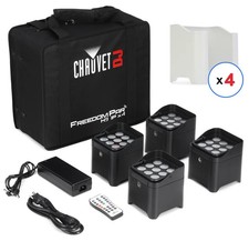 Chauvet DJ Freedom Par H9 IP X4 Wash Lights with Carrying Case and White Sleeves