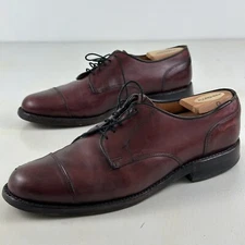 Allen Edmonds Mens Fairgate Cap Toe Shoes 9.5 D Red Burgundy Oxford Leather