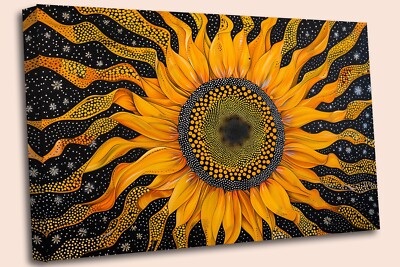 Sunflower Close Up Canvas Print Fresh Vibrant Colours Contemporary