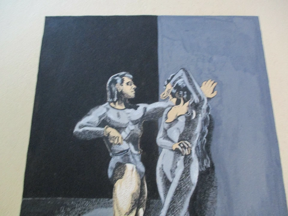 PINTURA DE COLECCIÓN DE SANDFORD AÑOS 40 RETRATO DANZA TEATRO ACTOR DRAMA ROMÁNTICO Foto 3 de 4