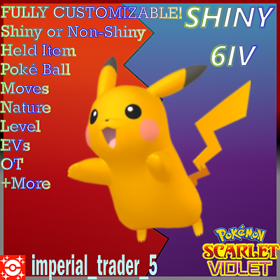 Shiny/Non-shiny Eevee 6IV - Pokémon Scarlet/Violet (100% Legal)