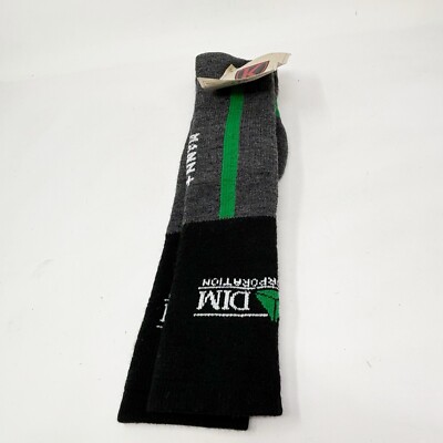 New KING TECHNICAL APPAREL Men s Gray Green Heavy Wool Blend Socks Logo USA OS