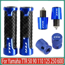 For Yamaha TTR 50 90 110 125 250 600 Blue Handlebar Grip End Handle Bar Grips