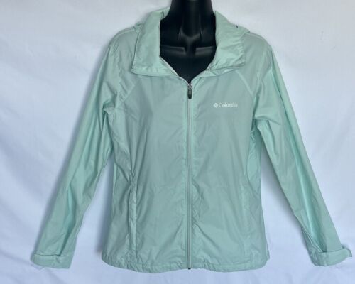 Columbia Womens Windbreaker Full Zip Jacket Zip Pockets Hooded Nylon Medium NWOT - Picture 1 of 10