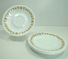 5 Vintage Corelle Butterfly Gold Saucers 6 1/4”