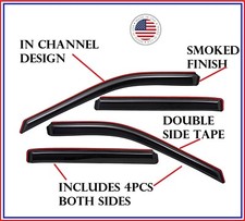In Channel Rain Guards Smoked Window Visors 4pcs For Honda Pilot 2003-2008