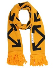 NEW NWT Off-White Scarf Shawl Orange Black Logo Design Wool GENUINE SALE 240599