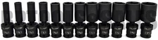 12pc 3/8" DR. Universal Ball Swivel Deep Impact Socket Set (SAE) Radius Set