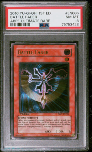 2010 YUGIOH 1ST ABPF-EN006 BATTLE FADER 1ST EDITION ULTIMATE PSA 8 NM #75753428 - Picture 1 of 2