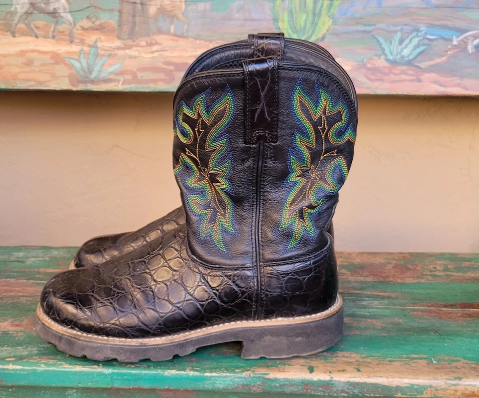 Twisted X Woman's Fancy Stitched Cowboy Western Boots Embroidered Black Size 6 - Image 3 of 4