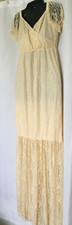Lace Maxi Stretch Dress Size Small Beige
