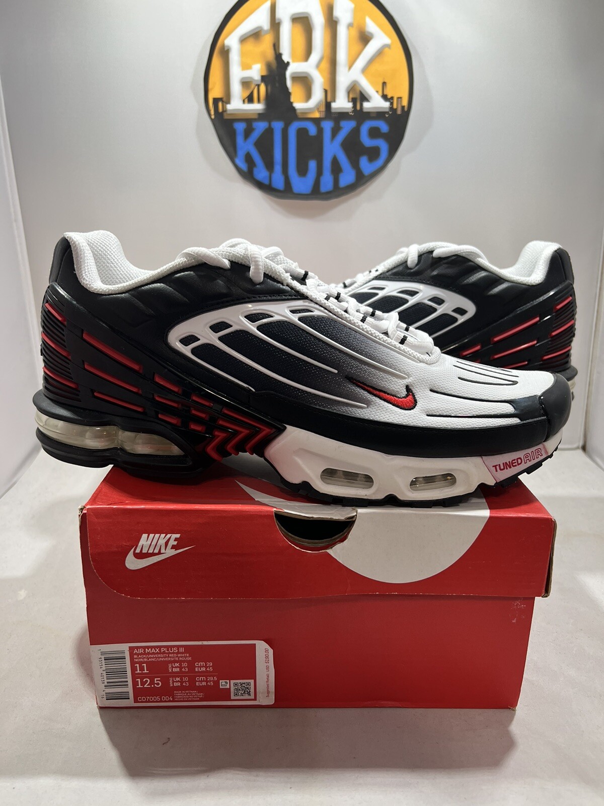 Nike Air Max Plus III 3 TN Tuned Black Red Hot Lava CD7005-004 Men's US  Size 11 | eBay