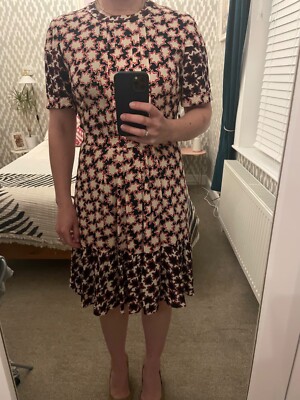 Whistles star print dress size 10 red/white/navy knee length UK
