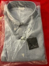 NWT Brooks Brothers Regent 18x36 Plain Blue OCBD Supima Oxford Made in USA