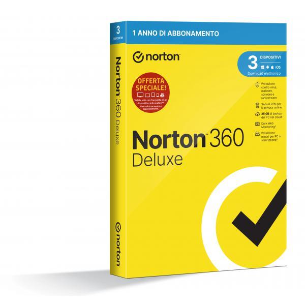21429480  NortonLifeLock Norton 360 Deluxe 1 licenza/e 1 anno/i  5397231017224