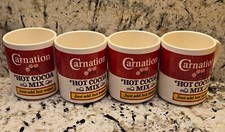 Carnation Hot Cocoa Mix Coffee Mugs, made in USA Lot of 4 Vintage
