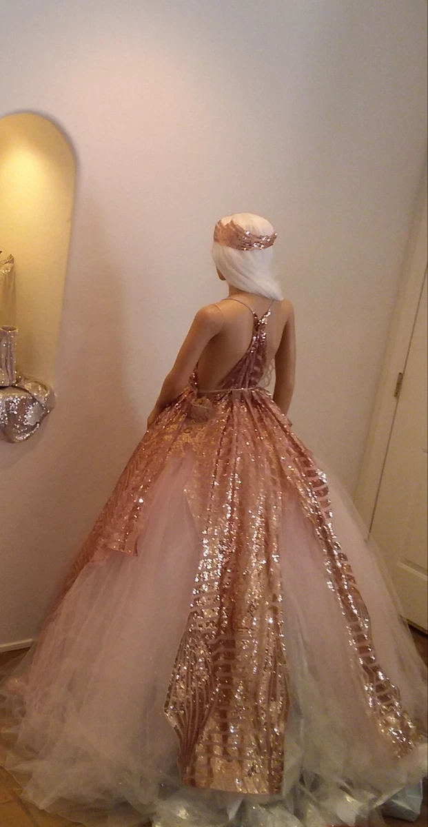 Rose gold ball cheap gown wedding dress