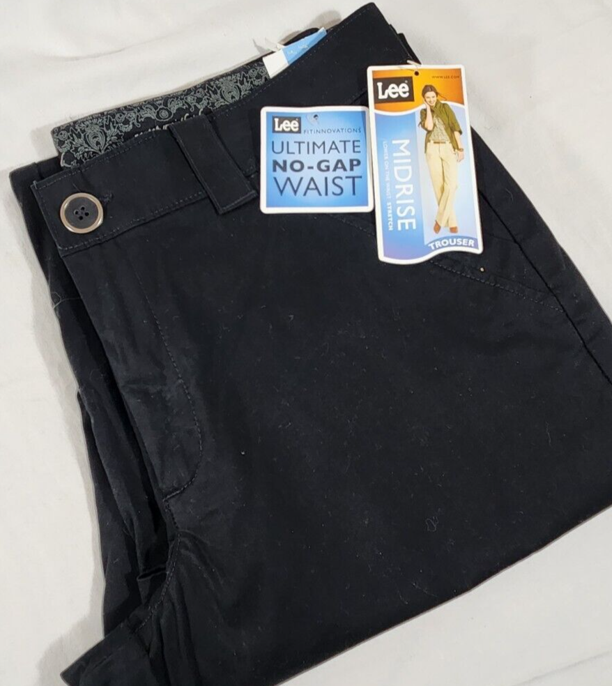 women's LEE NoGap Waistband midrise Stretch Trouser black Size 14