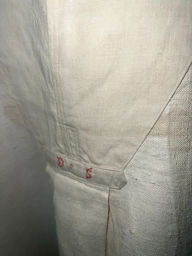 Ancienne chemise / biaude plastron en chanvre 19ème siècle fait main Réf C67 - Picture 2 of 7