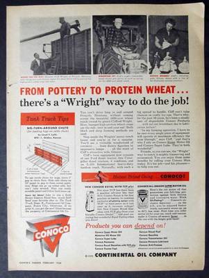 Original 1958 Conoco Oil Ad Photo Endorsed by Clifford Wright of Forsyth Montana
