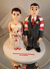 Cake topper matrimonio personalizzato coppia sposi argilla