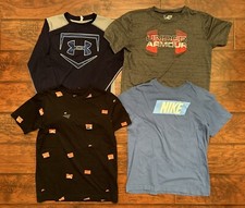 Nike Under Armour Boys Shirt Lot Of 4 Blue Black XL Youth School YXL