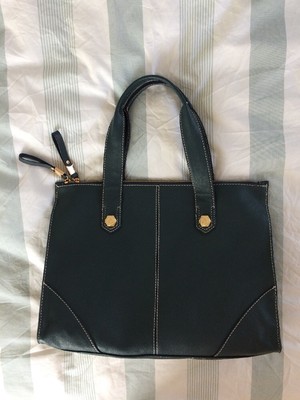 blue grey handbag