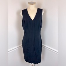 ANN TAYLOR Dark Navy Sleeveless Business Career Sheath Dress | Size 10