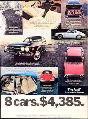 Audi 100 LS Original 1973 Vintage Print Ad Wall Art