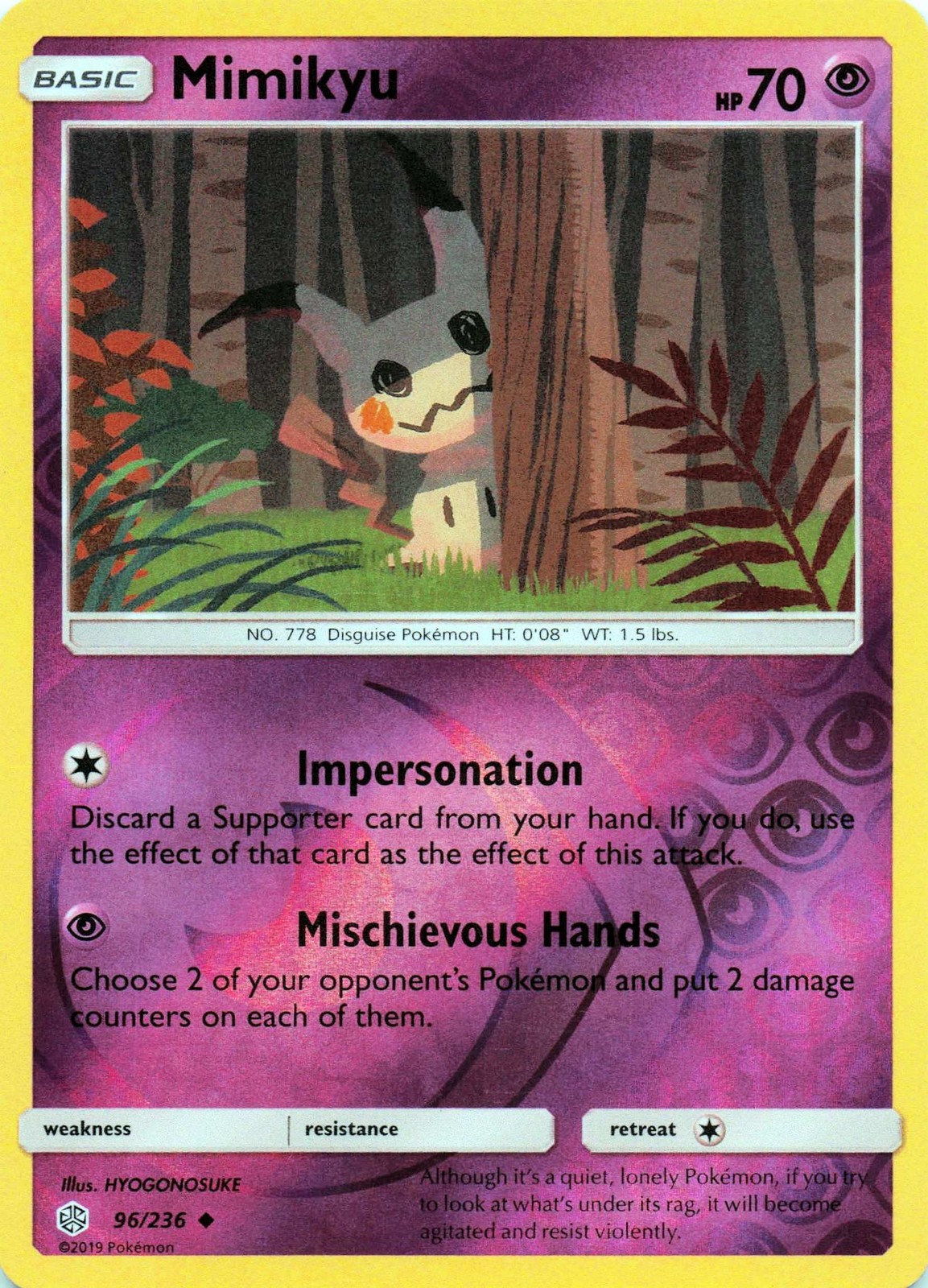 Mimikyu (96) 96/236 - REVERSE HOLO - SM - Cosmic Eclipse - nm