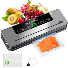 Vacuum Sealing Machine with 10 Bags, Cutter, Led, Dry & Moist Food Modes
