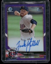 2018 Bowman #CPA-ZL Zack Littell Chrome Prospect Autographs Purple #/250
