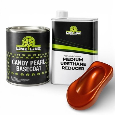 LiME LiNE Candy Pearl Basecoat + Reducer Quart Combo - Tangerine Orange