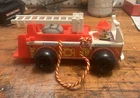Fisher Price Little People Fire Truck Engine 720 Wood Toy With Bell Vintage 1968